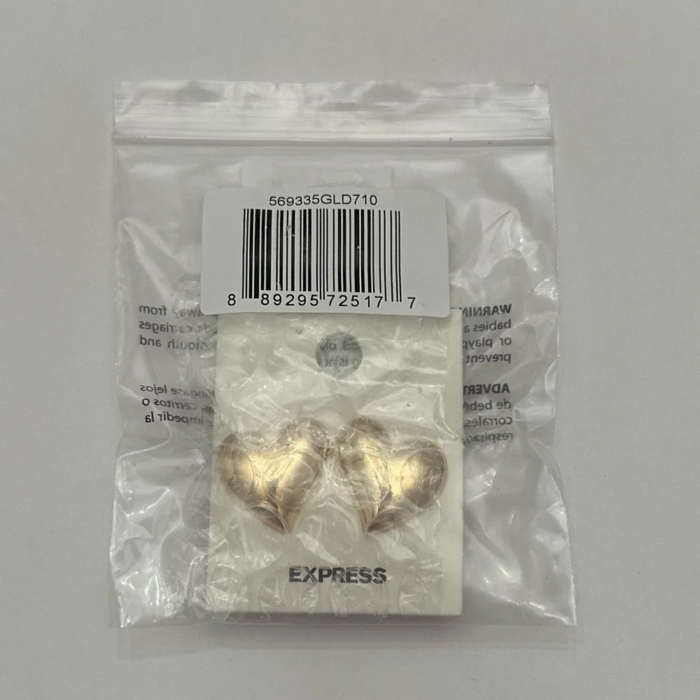 Express Heart Statement Stud Earrings in Shiny Gold - Picture 10 of 15